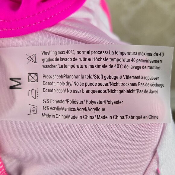 Eomenie Size Medium Hot Pink One Piece Swimsuit Ruffle Ruching Adj Straps NWT - Picture 11 of 14